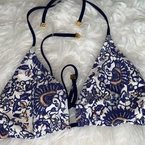 Tory Burch Madura print string bikini top